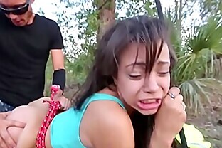 Ebony Tied Teenager Fucked